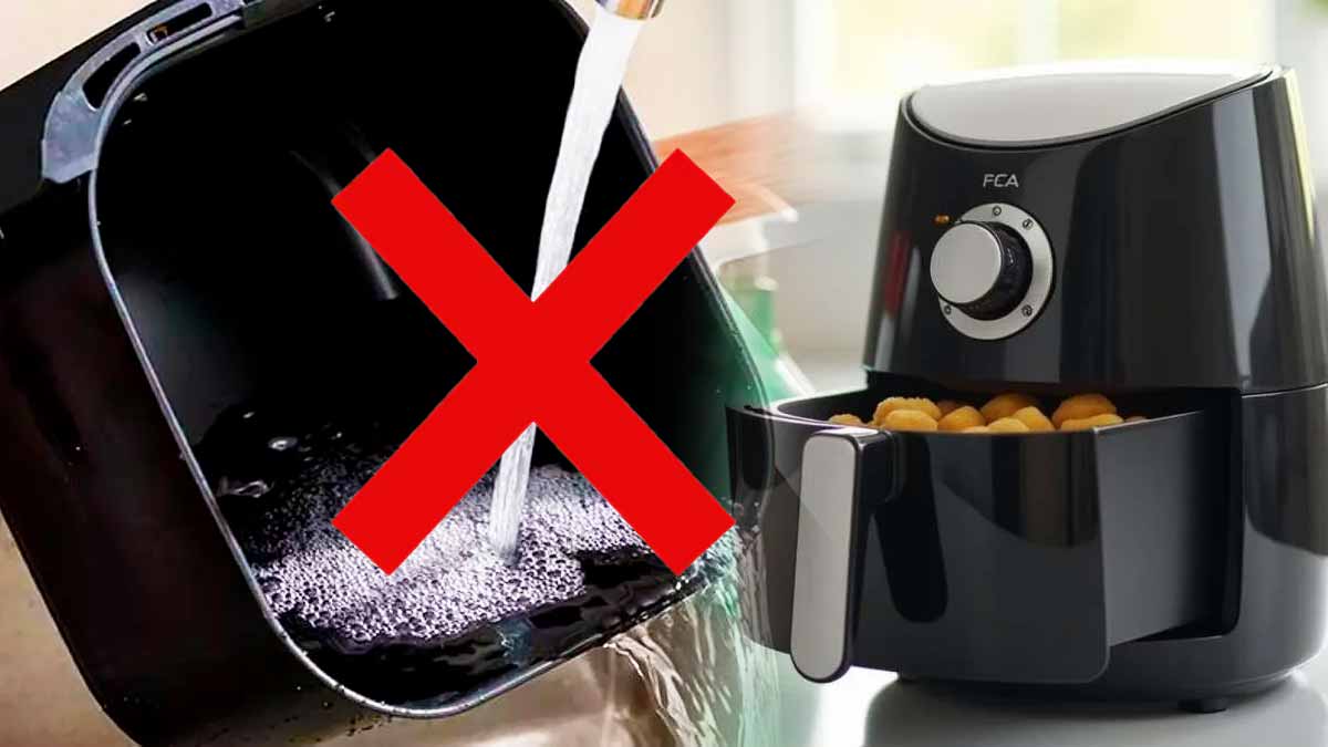 Ni vinaigre ni eau  l’astuce ingénieuse pour nettoyer l’AirFryer avec un produit maison