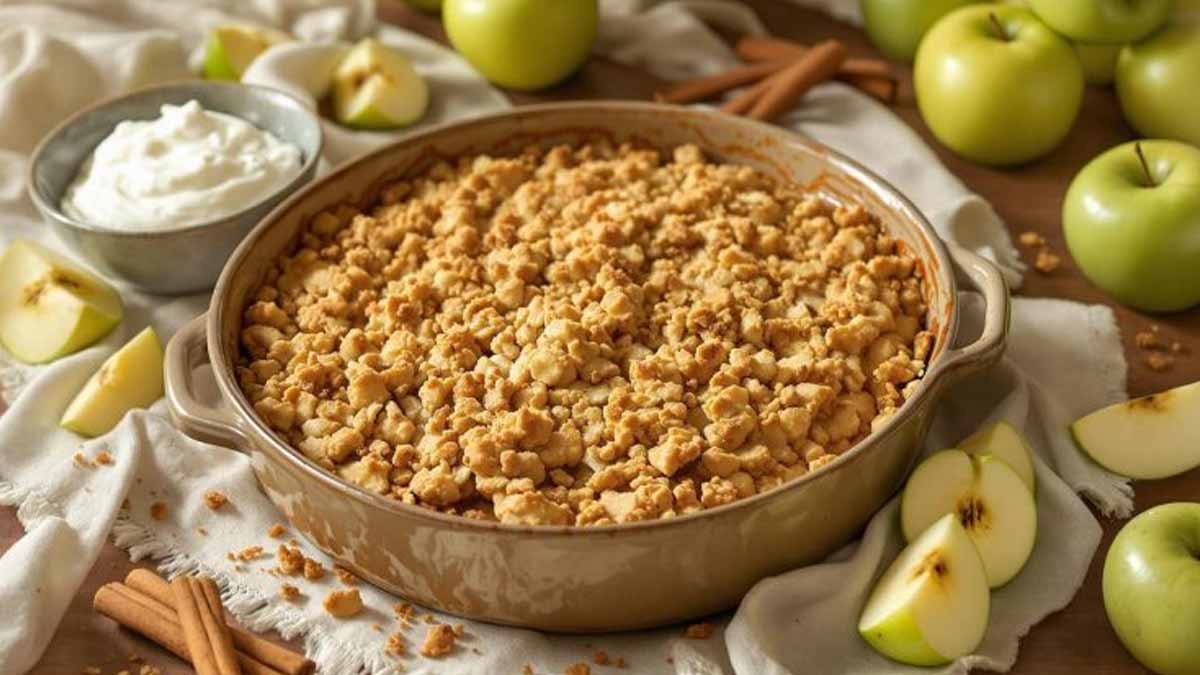 Un crumble aux pommes sans beurre pour une version plus allégée